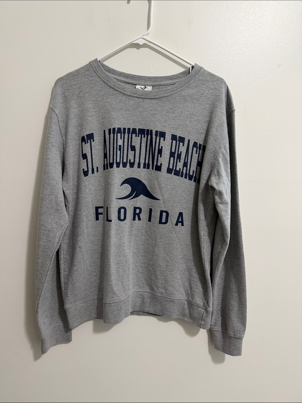 NWT St. Augustine Beach Florida Gray Blue Lightweight Sweatshirt Womens Small